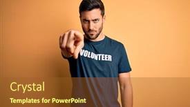  Presentation with beard - Presentation design featuring young-handsome-man-with-beard background and a tawny brown colored foreground