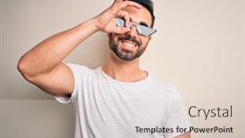  Presentation with happy life - Audience pleasing PPT theme consisting of young-handsome-man-with-beard backdrop and a lemonade colored foreground