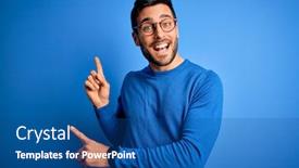  Presentation with beard - PPT theme having young-handsome-man-with-beard background and a ocean colored foreground