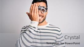  Presentation with beard - Theme enhanced with young-handsome-man-with-beard background and a light gray colored foreground