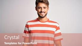  Presentation with cool - Cool new slides with young-handsome-man-with-beard backdrop and a coral colored foreground