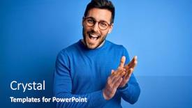  Presentation with beard - PPT layouts enhanced with young-handsome-man-with-beard background and a ocean colored foreground