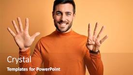  Presentation with beard - Presentation design featuring young-handsome-man-with-beard background and a  colored foreground