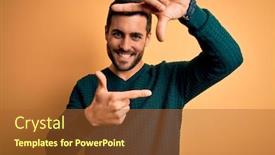  Presentation with beard - PPT layouts having young-handsome-man-with-beard background and a red colored foreground