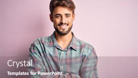  Presentation with beard - Beautiful PPT layouts featuring young-handsome-man-with-beard backdrop and a gray colored foreground