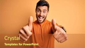  Presentation with beard - Slide set enhanced with young-handsome-man-with-beard background and a red colored foreground