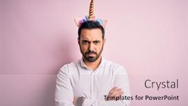  Presentation with pink unicorn - Colorful presentation enhanced with young-handsome-man-with-beard backdrop and a lemonade colored foreground
