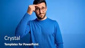  Presentation with skin infection - Presentation design consisting of young-handsome-man-with-beard background and a ocean colored foreground