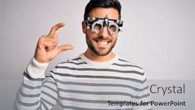  Presentation with optometry - Audience pleasing presentation consisting of young-handsome-man-with-beard backdrop and a light gray colored foreground