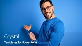  Presentation with beard - Presentation theme consisting of young-handsome-man-with-beard background and a ocean colored foreground