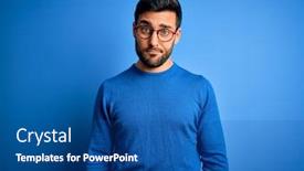  Presentation with beard - Slide set having young-handsome-man-with-beard background and a  colored foreground