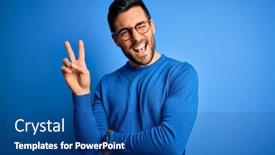  Presentation with beard - Slide deck having young-handsome-man-with-beard background and a ocean colored foreground