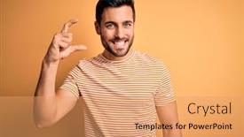  Presentation with beard - Audience pleasing presentation design consisting of young-handsome-man-with-beard backdrop and a coral colored foreground