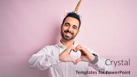  Presentation with unicorn pink - Beautiful slide set featuring young-handsome-man-with-beard backdrop and a lemonade colored foreground