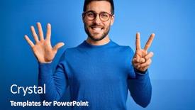  Presentation with beard - Colorful slide set enhanced with young-handsome-man-with-beard backdrop and a ocean colored foreground