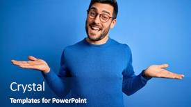  Presentation with beard - Cool new slide deck with young-handsome-man-with-beard backdrop and a ocean colored foreground