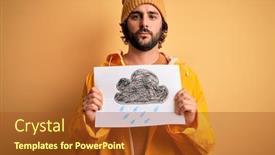  Presentation with rainy day - Audience pleasing presentation theme consisting of young-handsome-man-with-beard backdrop and a tawny brown colored foreground