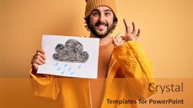  Presentation with rainy day - Beautiful presentation design featuring young-handsome-man-with-beard backdrop and a gold colored foreground