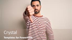  Presentation with beard - Amazing presentation design having young-handsome-man-with-beard backdrop and a coral colored foreground