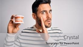  Presentation with beard - Colorful presentation theme enhanced with young-handsome-man-with-beard backdrop and a light gray colored foreground