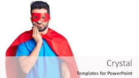  Presentation with super man - Audience pleasing presentation design consisting of young-handsome-man-with-beard backdrop and a white colored foreground