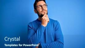  Presentation with beard - PPT theme featuring young-handsome-man-with-beard background and a ocean colored foreground