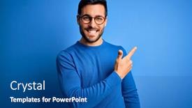  Presentation with beard - Beautiful presentation theme featuring young-handsome-man-with-beard backdrop and a ocean colored foreground