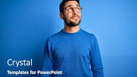  Presentation with beard - PPT theme with young-handsome-man-with-beard background and a ocean colored foreground