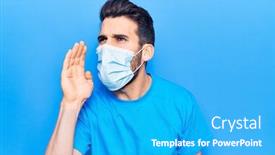  Presentation with medical concept lung cancer medical - PPT theme featuring young-handsome-man-with-beard background and a cyan colored foreground