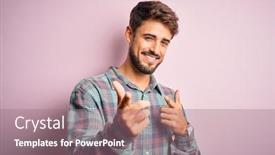  Presentation with beard - Amazing PPT theme having young-handsome-man-with-beard backdrop and a coral colored foreground