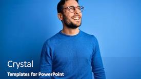  Presentation with beard - Beautiful slide set featuring young-handsome-man-with-beard backdrop and a ocean colored foreground
