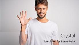  Presentation with beard - Slides consisting of young-handsome-man-with-beard background and a light gray colored foreground