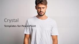  Presentation with beard - Presentation design having young-handsome-man-with-beard background and a light gray colored foreground