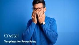 Presentation with blue eyes - Audience pleasing presentation consisting of young-handsome-man-with-beard backdrop and a ocean colored foreground