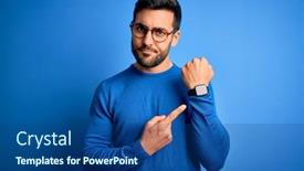  Presentation with beard - Slide set having young-handsome-man-with-beard background and a ocean colored foreground