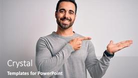  Presentation with beard - Colorful slide deck enhanced with young-handsome-man-with-beard backdrop and a  colored foreground