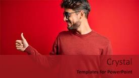 Presentation with beard - Slides having young-handsome-man-with-beard background and a crimson colored foreground