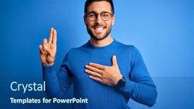  Presentation with beard - Audience pleasing presentation theme consisting of young-handsome-man-with-beard backdrop and a ocean colored foreground
