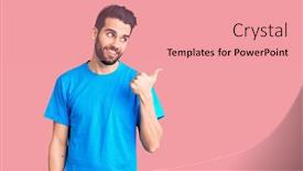  Presentation with beard - PPT theme having young-handsome-man-with-beard background and a coral colored foreground