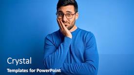  Presentation with beard - Presentation design with young-handsome-man-with-beard background and a ocean colored foreground