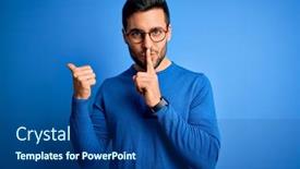  Presentation with beard - Slide set having young-handsome-man-with-beard background and a ocean colored foreground