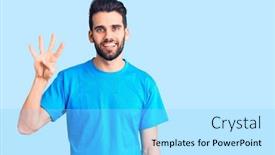  Presentation with beard - Presentation theme featuring young-handsome-man-with-beard background and a arctic colored foreground