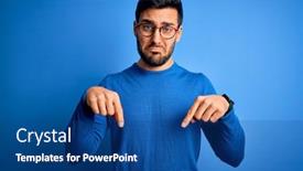  Presentation with beard - Beautiful PPT layouts featuring young-handsome-man-with-beard backdrop and a ocean colored foreground