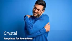  Presentation with self care - Slide set consisting of young-handsome-man-with-beard background and a ocean colored foreground