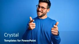  Presentation with beard - Beautiful slide deck featuring young-handsome-man-with-beard backdrop and a ocean colored foreground