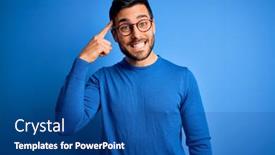  Presentation with great idea - Presentation theme consisting of young-handsome-man-with-beard background and a ocean colored foreground