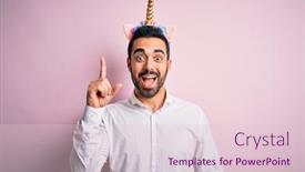  Presentation with pink unicorn - Beautiful slides featuring young-handsome-man-with-beard backdrop and a lemonade colored foreground