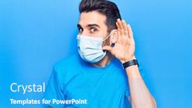  Presentation with ear medical - Colorful slide deck enhanced with young-handsome-man-with-beard backdrop and a teal colored foreground