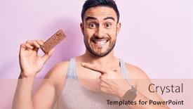  Presentation with energy bar - Slide deck enhanced with young-handsome-man-with-beard background and a coral colored foreground