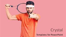  Presentation with beard - Theme having young-handsome-man-with-beard background and a coral colored foreground